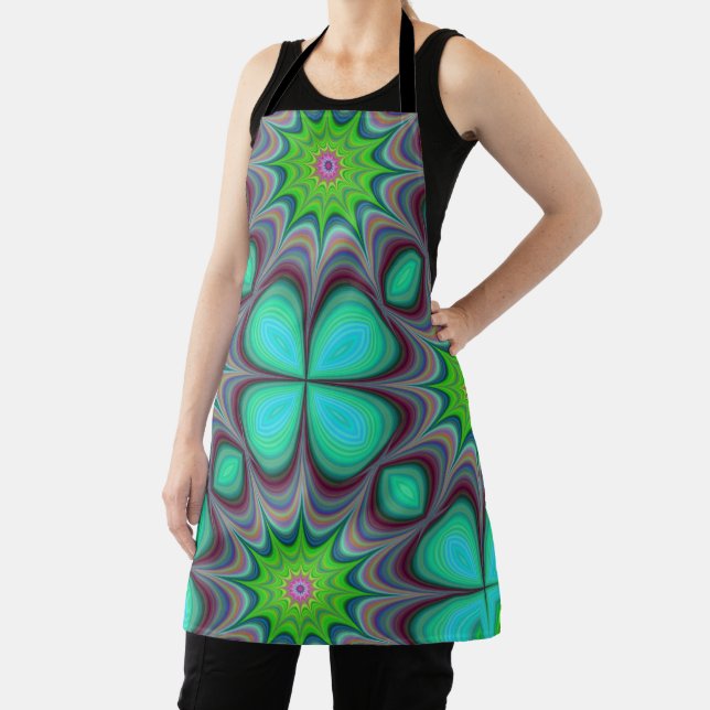 Tablier Mandala Trippy Retro Hippie Psychedelic Clover (Insitu)