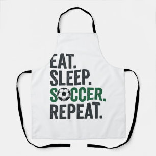 Tablier Manger Dormir Football Répéter Design T-Shirt Vint