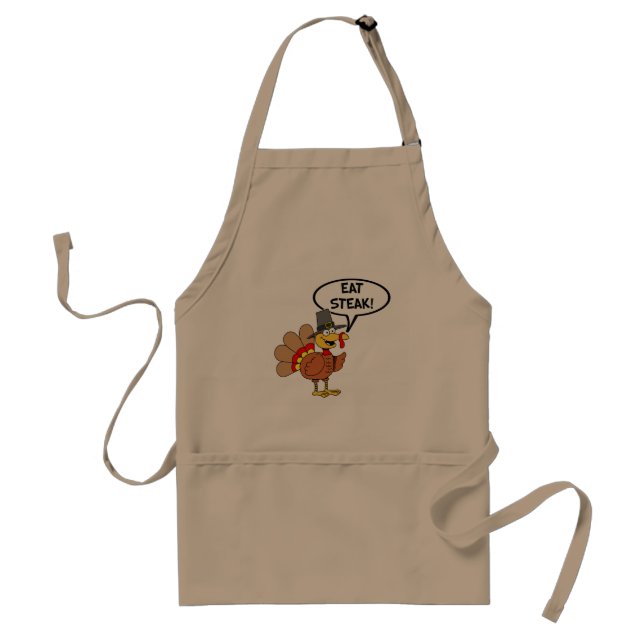 Tablier Manger Steak Turkey Thanksgiving Cartoon (Devant)