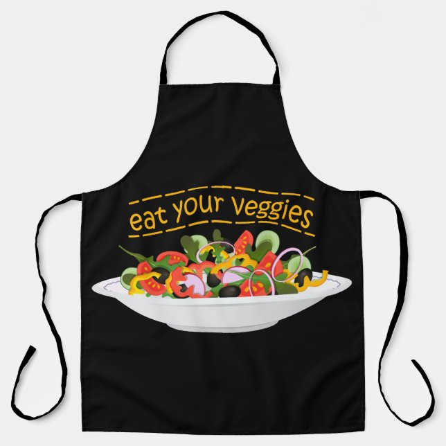 Tablier Mangez vos Légumes Citer salade fraîche mélange bo (Recto)