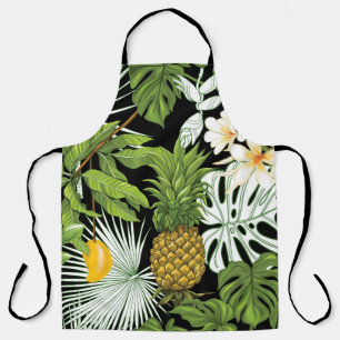Tablier Mango d'ananas : Illustration Vintage noire.