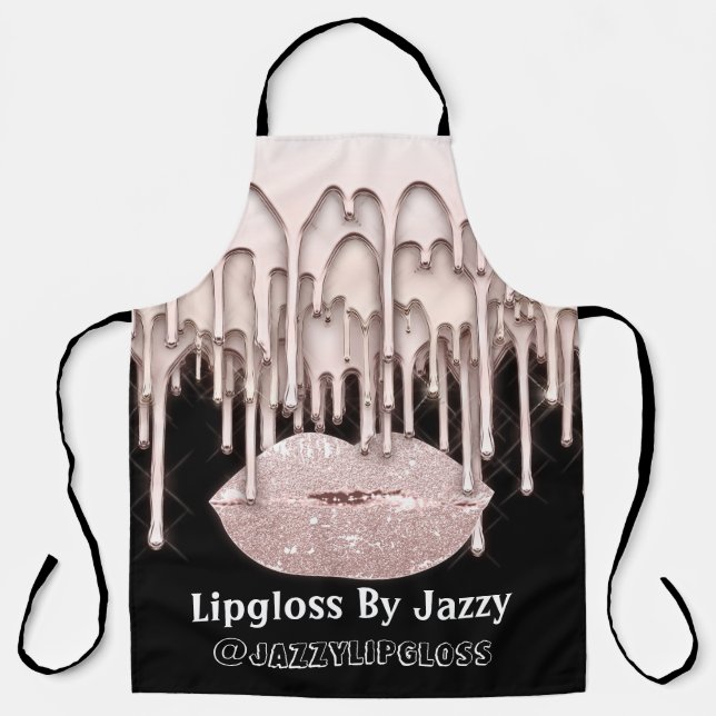 Tablier Maquillage Artiste Drips Kiss Lips Drips Rose 3DEf (Recto)