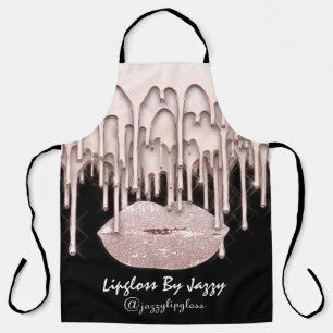 Tablier Maquillage Artiste Drips Kiss Lips Drips Rose Blac
