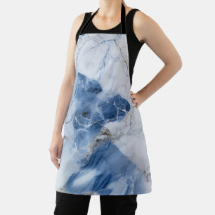 Tablier marbre bleu abstrait motif côtier