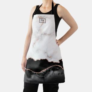 Tablier Marbre de luxe Agate noir Or Parties scintillant M
