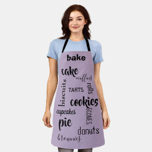 Tablier Marchandises cuites Mots Purple Cuisine Apron