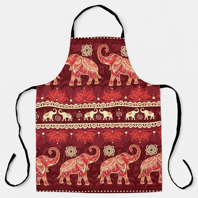Tablier Marche des éléphants : Jouer Motif sans couture. (Recto)