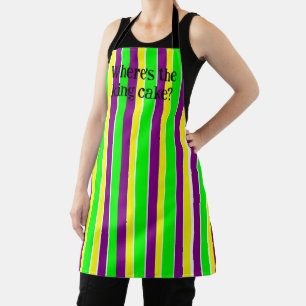 Tablier Mardi Gras Stripes Apron