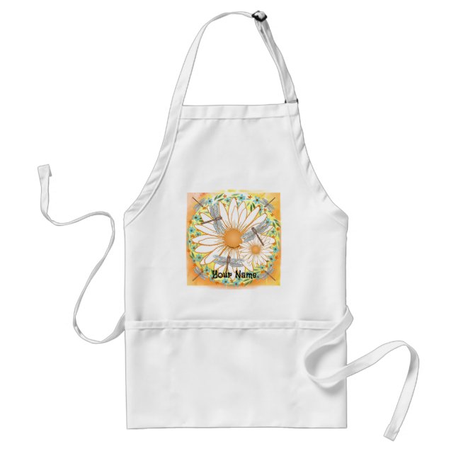 Tablier Marguerite blanche Libellule (Devant)