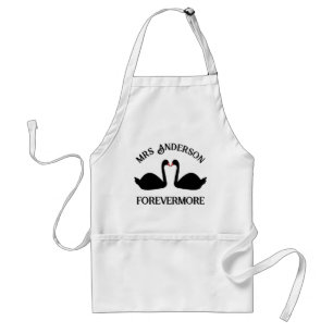 Tablier Mariage gothique Baiser Black Swans Personnalisé