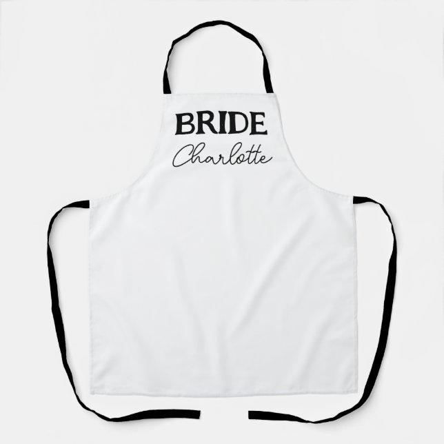 Tablier Mariée À Être Bachelorette Noir Et Blanc (Recto)