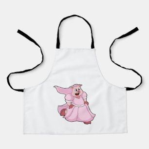 Tablier Mariée cochon en robe de mariée