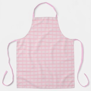 Tablier Mariée Rouge et Motif à Carreaux Rose Thé