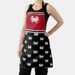 Tablier marin Monogramme Rouge Noir Blanc Crabe No