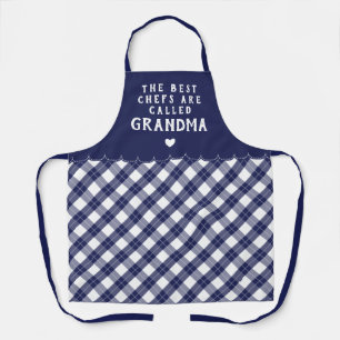 Tablier Marine Blue Grand-mère Meilleur Chef Coeur & Plai