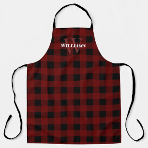Tablier Maroon Buffalo Vérifier le nom et l'initiale
