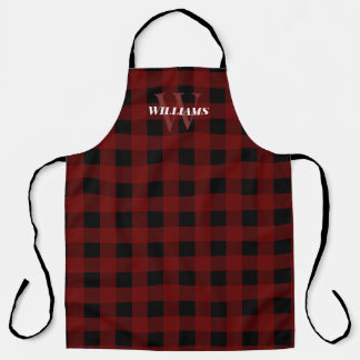 Tablier Maroon Buffalo Vérifier le nom et l'initiale