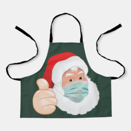 Tablier Masque visage Père Noël avec pouces vers le haut, 