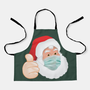 Tablier Masque visage Père Noël avec pouces vers le haut, 