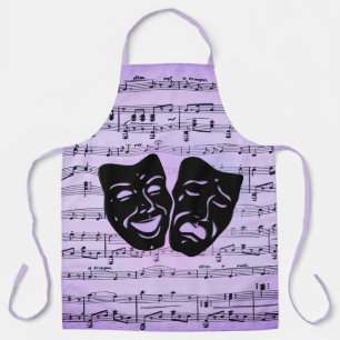 Tablier Masques de musique et de théâtre violets