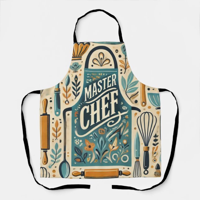 Tablier Master Chef Apron Design : Vibrant Kitchen Art (Recto)