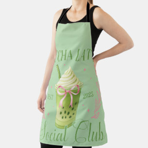 Tablier Matcha Latte Social Club Pink et Sage Green Apron