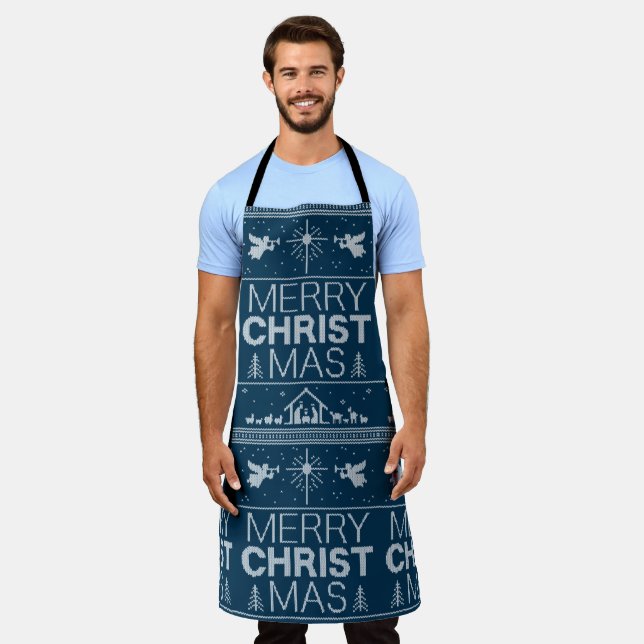 Tablier Mauvais Joyeux CHRISTmas Sweater Christian Christ  (Porté)