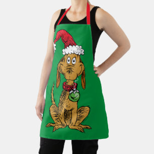 Tablier Max le chien avec un chapeau de Père Noël