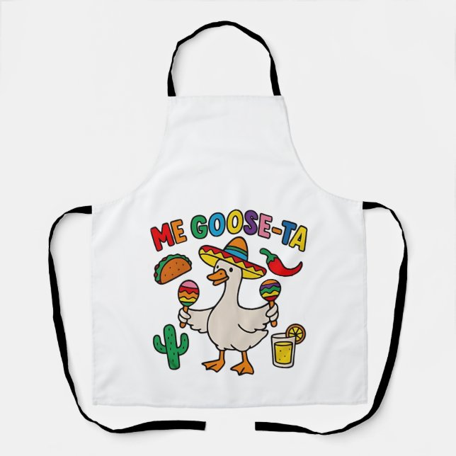 Tablier Me Goose-Ta Funny Mexicain Espagnol Oie (Recto)