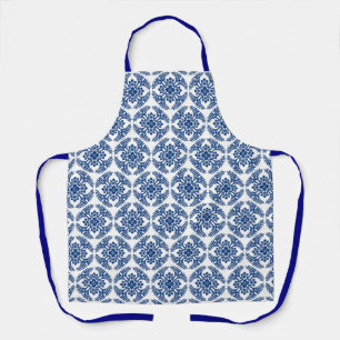 Tablier Médaillon japonais Motif, bleu Cobalt et blanc