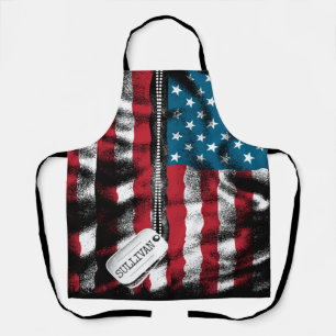 Tablier Médaillon militaire personnalisé Drapeau USA 