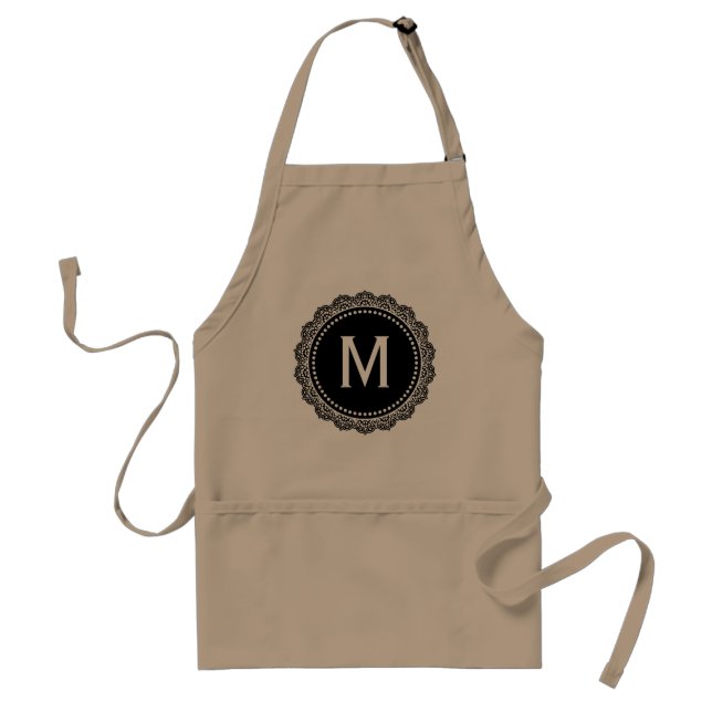Tablier Médaillon noir et blanc personnalisé (Devant)