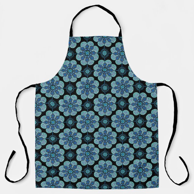 Tablier Médaillons bleu et vert Apron (Recto)