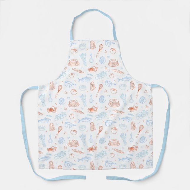 Tablier Mediterranean Kitchen Culinary Pattern Chef Apron (Recto)