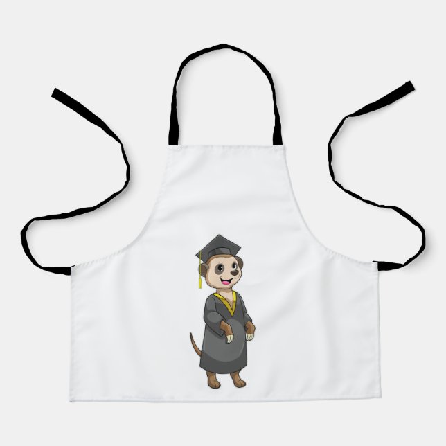 Tablier Meerkat comme étudiant avec diplôme (Recto)