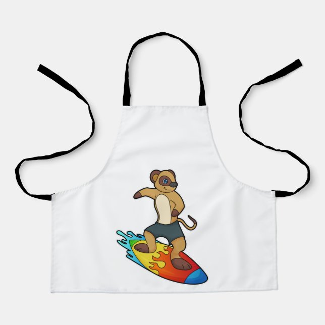 Tablier Meerkat comme surfeur avec Surfer (Recto)