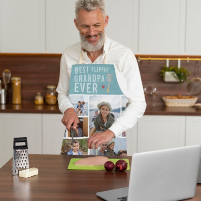 Tablier Meilleur Grand-père de Flippin | Collage de photos (Créateur téléchargé)