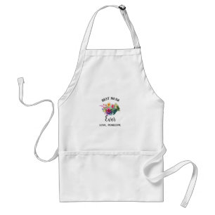 Tablier Meilleur Nana Jamais Branché Boho Bourgogne Floral