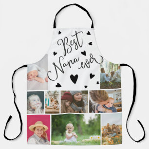 Tablier Meilleur Nana jamais coeur photo collage grille