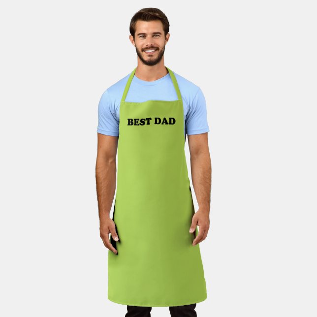 Tablier Meilleur papa avocat vert cuisine solide grill bar (Porté)