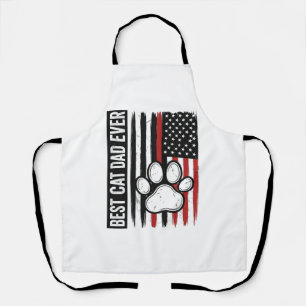 Tablier Meilleur papa chat patriote Paw Flag Design_1