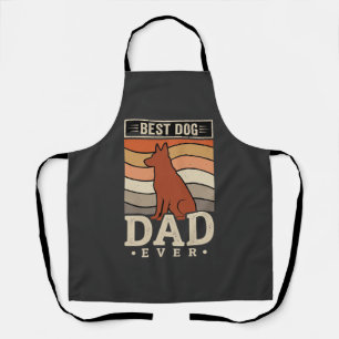 Tablier Meilleur papa chien jamais silhouette rétro