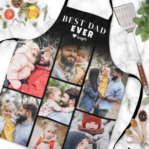 Tablier Meilleur Papa Collage de Photos Fête des Pères