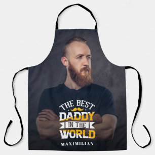 Tablier Meilleur papa dans le monde nom & photo