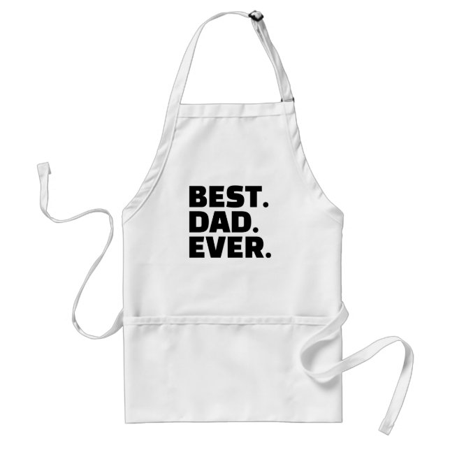 Tablier Meilleur papa Jamais Blanc Typographie Noire Fête  (Devant)