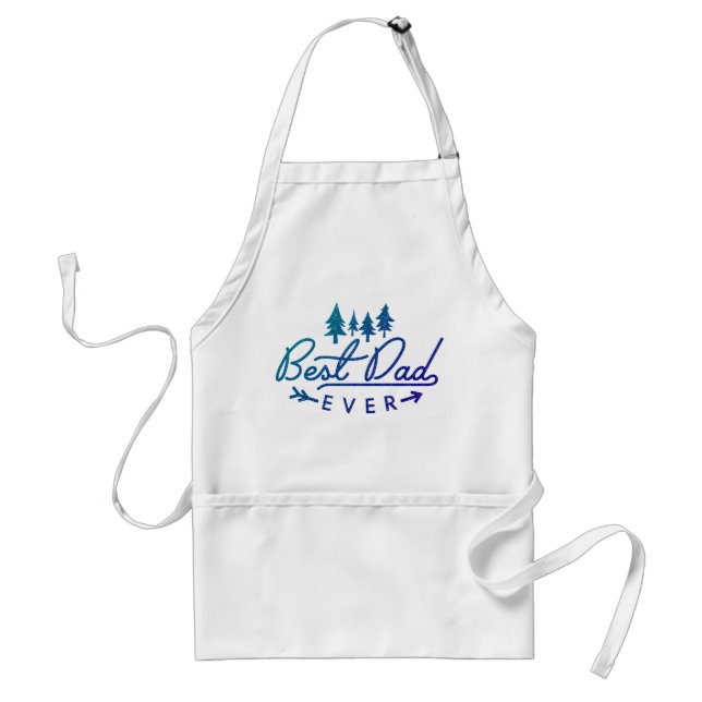 Tablier Meilleur papa jamais Blue Typographie Arbres Fête  (Devant)