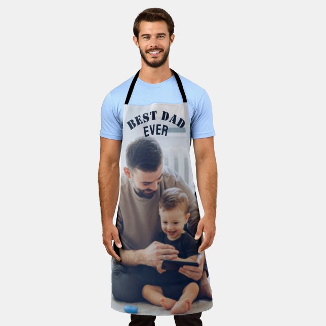 Tablier Meilleur papa Jamais Custom Photo collage Créer Vo (Porté)