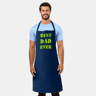 Tablier Meilleur papa Jamais néon vert marine bleu moderne