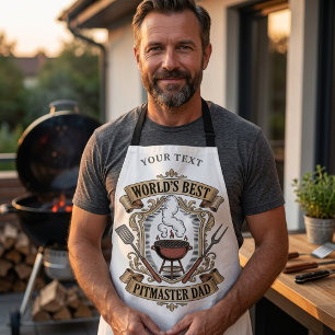Tablier Meilleur Papa Maître du Grill Crest Retro BBQ Pers