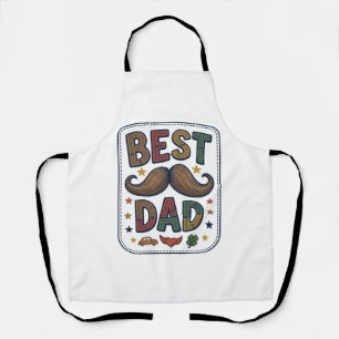 Tablier Meilleur Papa Moustache Vintage Vecteur Conception